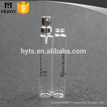 Empty Clear custom logo printed Glass perfume spray Tube Bottle